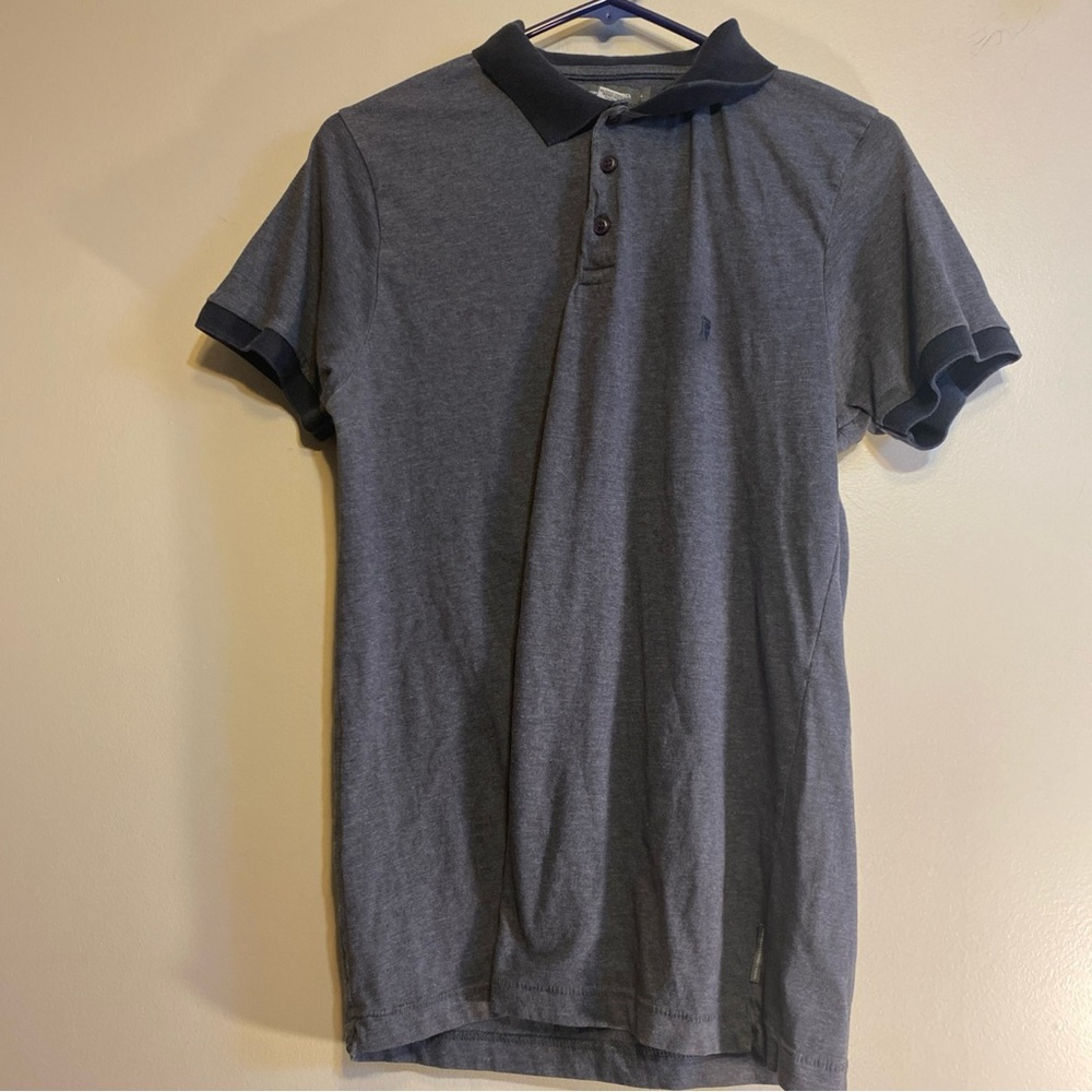 French Connection FCUK polo black short sleeves size large 100% cotton